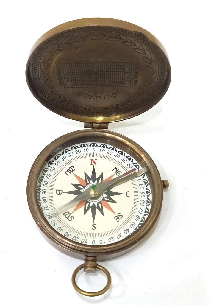 THOR INSTRUMENTS American Compass Antique Vintage Brass Compass Rustic Vintage Home Decor Gifts - Image 1